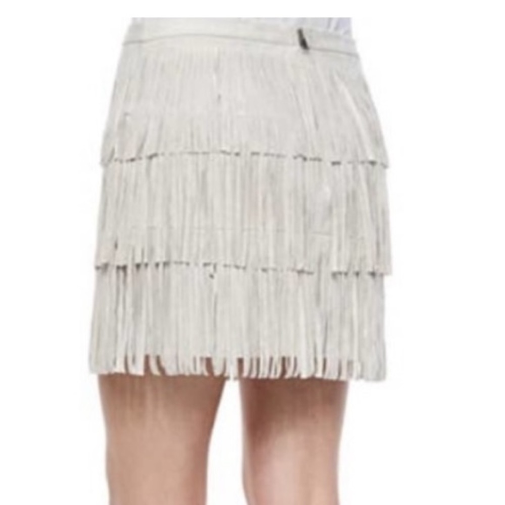 BCBGMAXAZRIA Lotti fringe tiered mini skirt - Picture 2 of 8